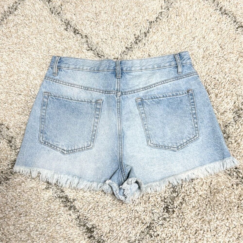 PacSun Vintage High Rise Button Fly Frayed Denim Shorts Size 30 - Picture 4 of 7